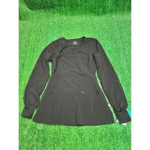 NWT Infinity‎ Cherokee Long Sleeve Crew Neck Pockets Scrub Top Womens Size XXS